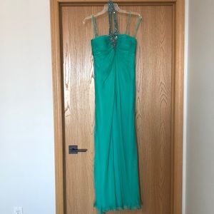 Caché Green Beaded Gala Dress